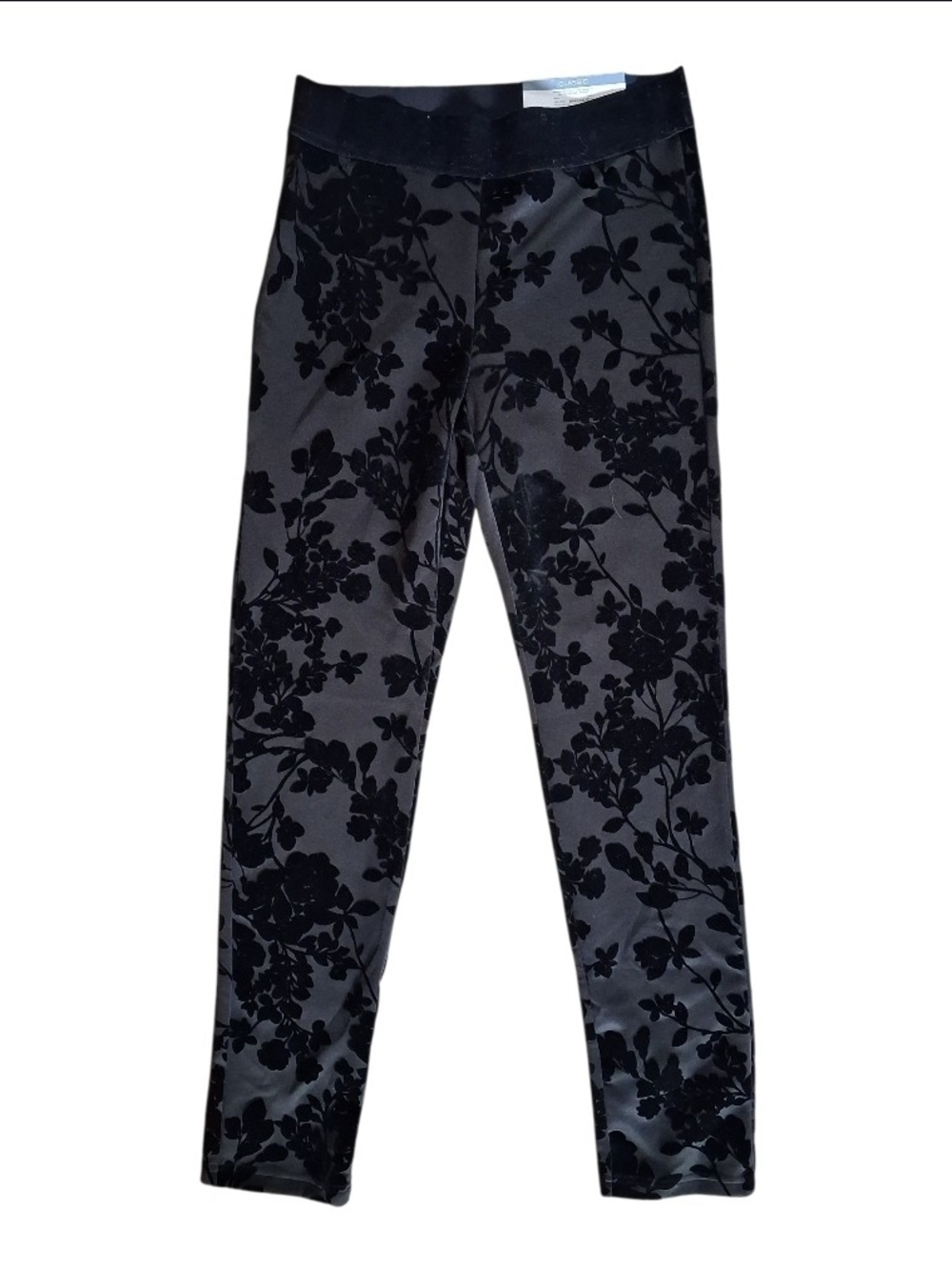 NWT Liz Claiborne Career Classic Black Floral Print Leggings Size XS